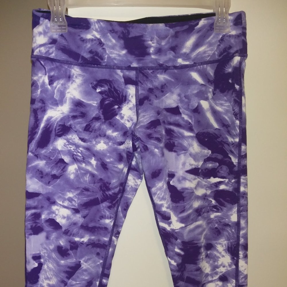 Tuff Athletic crop pant, purple and white, S